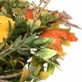 Floristik24 Őszi levelek koszorúja mesterségesen zöld, sárga, narancs Ø45cm