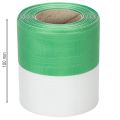 Zöld és fehér moaré koszorúszalag, 100mm x 25m - nemzeti szalag, taft szegély, masni szalag, díszszalag | Floristik24.hu