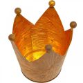 Floristik24 Tealámpa tartó korona rozsda arany megjelenésű fém dekoráció H11cm