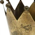 Floristik24 Korona gyertyatartó fém antik sárgaréz megjelenés Ø12,5cm H11,5cm