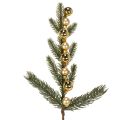 Floristik24 Műfenyőág arany színű mini karácsonyfadíszekkel, 46 cm, 2 darab