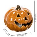 Kerámia Tök LED Halloween Dekoráció Kis 10cm | Floristik24.hu