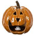 Kerámia tök Halloween LED dekoráció 15cm | Floristik24.hu
