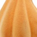 Floristik24 Dekoratív sütőtök ívelt narancssárga bolyhos Mesterséges dísztök 18cm