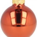 Floristik24 Mini karácsonyi labdák üveg rozsdavörös matt/fényes Ø2cm 44db