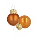 Floristik24 Mini karácsonyi golyók üveg narancssárga matt/fényes Ø2cm 44db