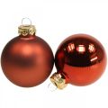 Floristik24 Karácsonyi labdák üveg rozsda piros golyók matt/fényes Ø4cm 60db
