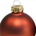 Floristik24 Karácsonyi labdák üveg rozsda piros golyók matt/fényes Ø4cm 60db