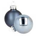 Floristik24 Karácsonyi golyók üveg kék üveggolyó matt/fényes Ø4cm 60 db