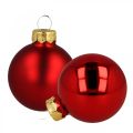 Floristik24 Karácsonyi labdák üveg piros üveggolyók matt/fényes Ø4cm 60 db