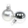 Floristik24 Karácsonyi labdák üveg ezüst golyó matt/fényes Ø4cm 60db