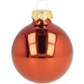 Floristik24 Karácsonyi labdák üveg rozsdavörös matt fényes Ø5,5cm 26db