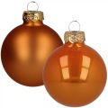Floristik24 Karácsonyi díszek üveg narancssárga matt fényes Ø5,5cm 26db