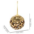 Karácsonyi gömbdísz leopárdmintával, arany csillámmal 7cm 3db | Floristik24.hu
