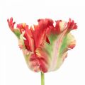 Floristik24 Művirág, papagáj tulipán piros sárga, tavaszi virág 69cm
