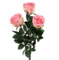 Floristik24 Művirág rózsa töltött rózsaszín Ø10cm L65cm 3db
