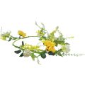 Floristik24 Művirág dekoratív vállfa tavaszi nyár sárga fehér 150cm