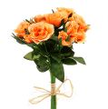 Floristik24 Művirág rózsacsokor narancssárga L26cm 3db