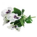 Floristik24 Művirágok, Selyemvirágok, Árvácskák Lila Fehér 29cm