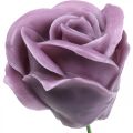 Floristik24 Műrózsa lila viasz rózsa deco rózsa viasz Ø6cm 18 db