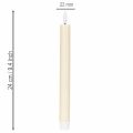 LED kúpos gyertya fehér színben, meleg fehér fénnyel, 24 cm, időzítővel, 2 darab | Floristik24.hu