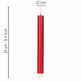 LED-es kúpos gyertya, piros, meleg fehér fénnyel, 24 cm, 2 darab | Floristik24.hu