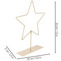 50 LED-es csillag, fém asztaldísz, elemes, beltéri használatra, 33 cm | Floristik24.hu