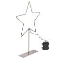 Floristik24 LED csillag elemtartóval, ablakpárkányra és asztalra szerelhető állványon, 46 cm