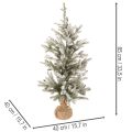 Műfenyő hóval, jutazsákban, 40 LED, beltéri használatra, 85 cm | Floristik24.hu