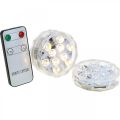 Floristik24 Víz alatti LED lámpák távirányítóval meleg fehér 2db