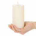 LED oszlopgyertya valódi viaszból, fehér színben, időzítő funkcióval, meleg fehér, 15 cm | Floristik24.hu