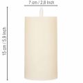 LED oszlopgyertya valódi viaszból, fehér színben, időzítő funkcióval, meleg fehér, 15 cm | Floristik24.hu