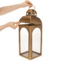 Lámpás fém üveg fém sárgaréz hatású M50cm 2 db-os szett | Floristik24.hu