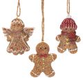 Floristik24 Dekoratív Függődíszek, Mesterséges Mézeskalács Figurák, 7 cm, 3 Darab