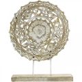Floristik24 Mandala elhelyezhető, virágos fa dekoráció, asztali dekoráció, nyári dekoráció kopott elegáns természet H39,5cm Ø30cm