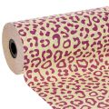 Floristik24 Leopárdmintás mandzsettapapír, lila, 25 cm, 100 m