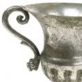 Floristik24 Fém pohár, antik megjelenés, ezüst Ø12,5cm H16,5cm