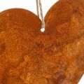 Floristik24 Dekoratív fém szívek, őszi díszek, dekoratív medálok, patina 14×15cm 6db