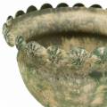 Floristik24 Dekoratív pohár, antik megjelenés, fém, mohazöld Ø13cm H14,5cm