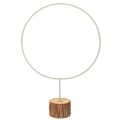 Floristik24 Dekoratív kerek gyűrű fa talpon, fém, szárított virágokhoz, 52cm