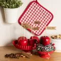 Fémtányér retro dísztányér piros fém talppal Ø24cm 2db | Floristik24.hu