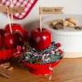 Fémtányér piros kis dísztányér talppal Ø14cm 2 db | Floristik24.hu