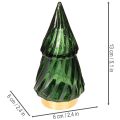 Üveg karácsonyfa LED fényekkel, asztaldísz, karácsony, 13 cm, 2 darab | Floristik24.hu