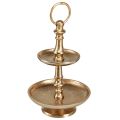 Floristik24 Mini etagere fém dekoráció arany matt 2 szintes asztaldísz H22cm
