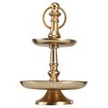 Mini etagere fém dekoráció arany matt 2 szintes asztaldísz H22cm | Floristik24.hu