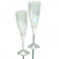 Floristik24 Mini pezsgős pohár szilveszteri dekoráció ragasztóhoz 7,5cm 24db