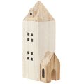 Mini Karácsonyi Falu Fa Dekoráció Fehér Natúr Ma 13/7cm 6 db | Floristik24.hu