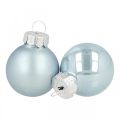 Floristik24 Mini karácsonyi golyó üveg kék fényes/matt Ø2,5cm 24db