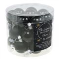 Floristik24 Mini karácsonyi labdák üveg fekete fényes/matt Ø2,5cm 24db