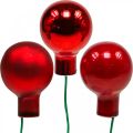 Floristik24 Mini karácsonyi labdák piros tükörbogyók 20mm rubinmix 140db